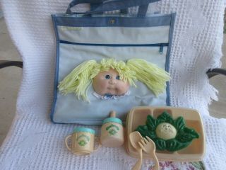 Vintage Cabbage Patch Doll Diaper Bag Rare With Feeding Set
