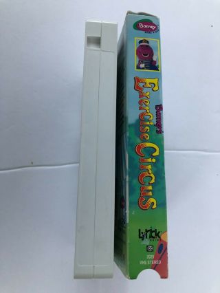 Barney Excercise Circus VHS RARE COVER - - BARNEY HOME VIDEO 2
