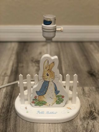 Rare Vintage Beatrix Potter Peter Rabbit Baby Nursery Lamp Night Light No Shade