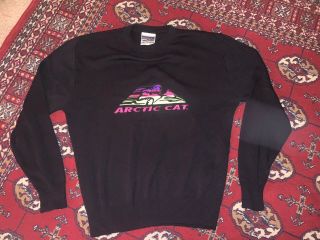 Vintage Artic Cat Sweater Sz (42) Purple Pink Black Artic Wear Rare Shirt