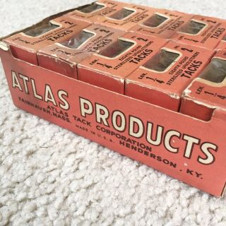 Vintage ATLAS Sterilized Upholstery 1/4” Tacks - 10 Boxes w/ Carton - RARE 2