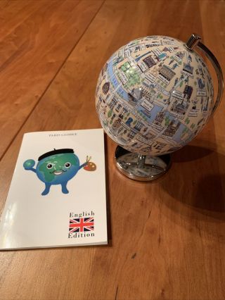 Paris Globee Guide English Edition 4 Inch Globe - Clever & Rare
