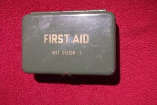 Rare Vintage Complete Bell Systems First Aid Kit Army Green