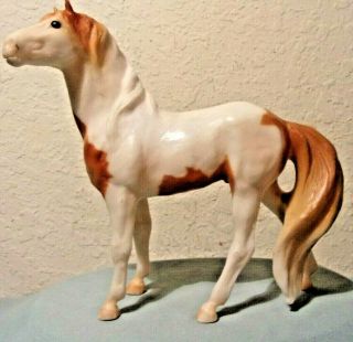 Rare Vintage Breyer Glossy Model Horse Classic White With Brown Patches 7 1/8 " T