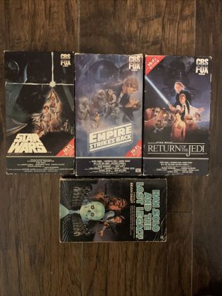 Vhs Star Wars Trilogy Cbs/fox Red Label Versions With Book Oop Rare