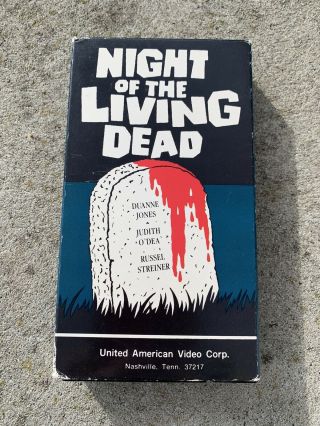 Night Of The Living Dead Vhs Rare 1989 United American Video Horror Gore Rare
