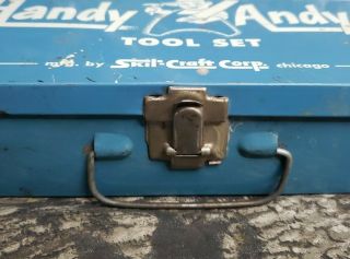 Vtg Handy Andy Tool Set Skil Craft Carp.  Chicago Rare Blue Box 2