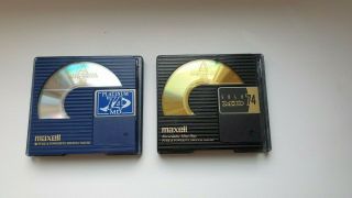 Maxell Gold & Platinum Md 74 Minidiscs,  Made In Japan,  Very Rare