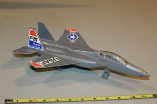 Vtg Rare Tim Mee Plastic Gray Usaf F - 15 Toy Fighter Jet Airplane Strike Eagle