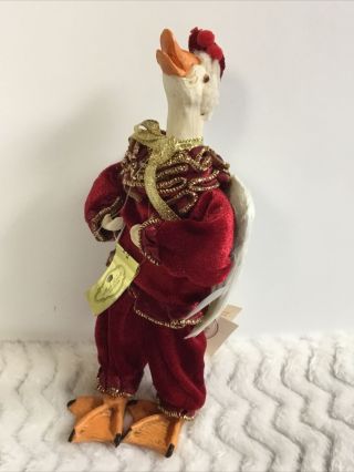 Rare Vintage Mark Roberts Christmas Fairy Goose Ornament Small 9” Duck Tags Red