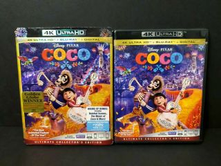 Coco (4k Uhd,  Blu - Ray) W/ Oop Rare Slipcover.  Ultra Hd.  Disney Pixar Collector 