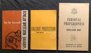 Vtg Nuclear War Prepper Pamphlets 1961 Us Dept Of Civil Defense Rare Cold War