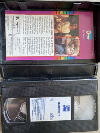 Killer Party Key Entertainment 80’s VHS Tape Cut Box Horror Movie Rare Priority 2