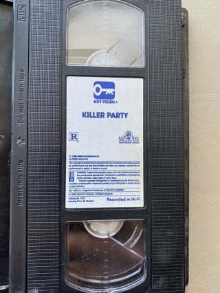 Killer Party Key Entertainment 80’s VHS Tape Cut Box Horror Movie Rare Priority 3