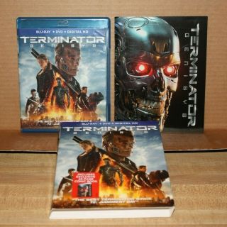 Terminator Genisys Blu - Ray/dvd,  2015,  2 - Disc Set,  Rare W/ Comic Book & Slipcover