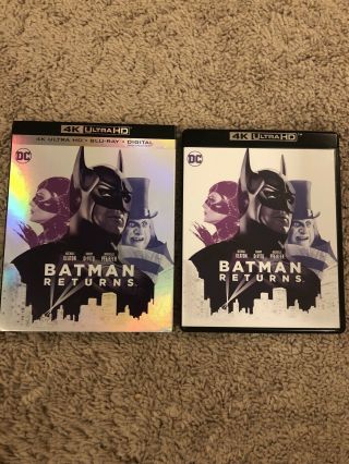 Dc Batman Returns 4k Ultra Hd Blu Ray 2 Disc Set,  Rare Oop Slipcover.  No Digital