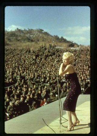 Marilyn Monroe Rare Color Entertaining Troops 1950 