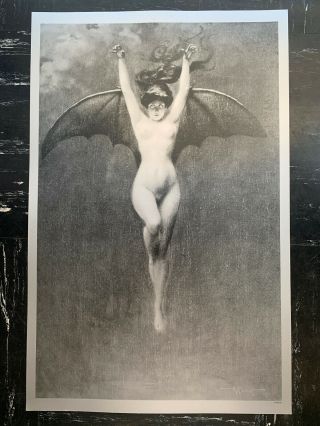 Albert Joseph Pénot The Bat Woman La Femme Chauve - Souris Print Silver Paper Rare