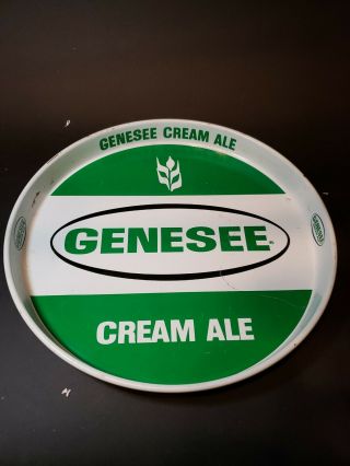Vintage Genesee Beer Tray Genesee Cream Ale 12 " Double Sided Green Rare