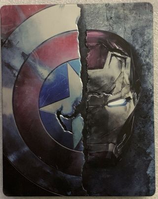 Marvel Captain America Civil War 3d/2d Blu Ray Rare Oop Best Buy Exclu Steelbook