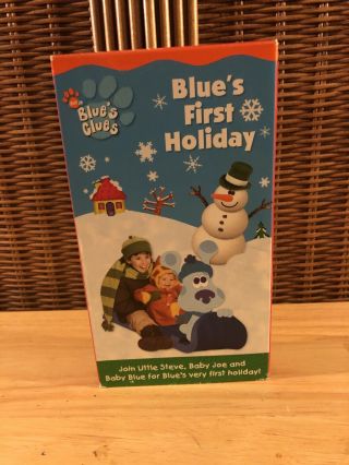 Blues Clues Blue’s First Holiday Vhs 2003 Rare Nick Jr Kids Guc