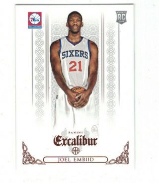 Joel Embiid 2014 - 15 Panini Excalibur Rookie Rc No.  178 Sixers Rare Pack Pulled