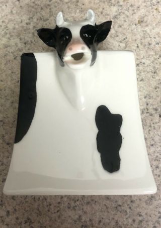Department 56 - Cow Now - Vintage - Rare Find - Creamer Holder - Spotless