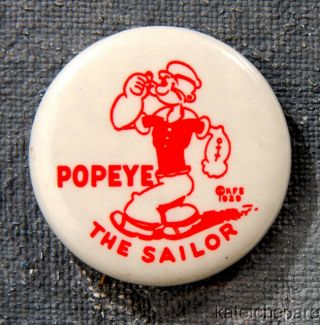 Rare & Vintage " Popeye The Sailor " Pinback Button,  Parisian Novelty Co.  1929