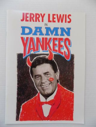 Jerry Lewis Damn Yankees Program Souvenir Broadway Musical Circa 90s Htf Rare