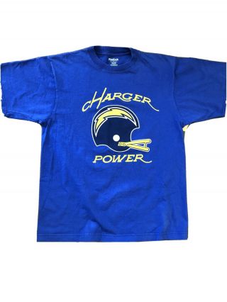 Vintage San Diego La Chargers T Shirt Charger Power Size S Reebok Herbert Rare