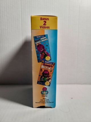 Barney ' s Birthday and Home Sweet Homes Bonus 2 Videos Rare Slip Case VHS 2