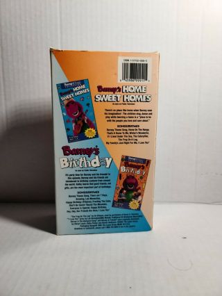 Barney ' s Birthday and Home Sweet Homes Bonus 2 Videos Rare Slip Case VHS 3