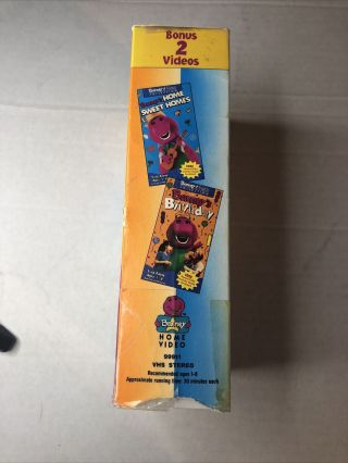 Barney ' s Birthday and Home Sweet Homes Bonus 2 Videos Rare Slip Case VHS 2
