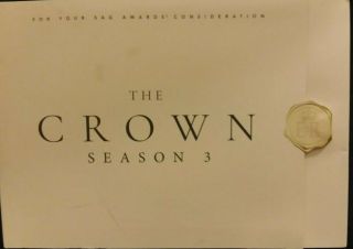 The Crown Complete Season 3 Fyc Dvd Netflix 3 - Disc Set Olivia Coleman Rare Promo