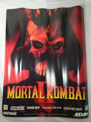 Vtg Mortal Kombat Ii 2 Snes Genesis Gameboy 1993 Print Ad Poster Art Rare 22x28”
