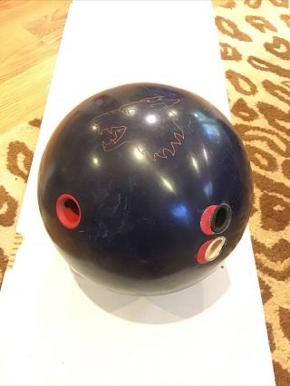 Classic Rare Ebonite Wolf Bowling Ball 14 Lb Predrilled Blue Black Swirl