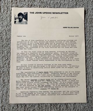 The John Updike Newsletter Number One Very Rare