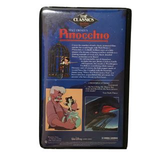 1985 Walt Disney Classics Pinocchio Black Diamond VHS Movie Rare Collectors 2