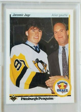 Jaromir Jagr Pittsburgh Penguins 1990 - 91 Upper Deck French Rookie Card Rc Rare