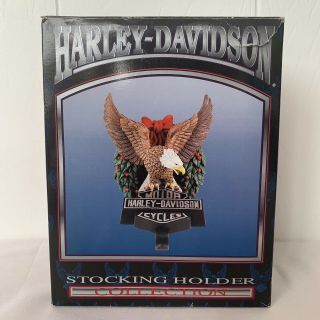 Rare Harley Davidson Motorcycle Eagle Christmas Fireplace Stocking Holder 1999