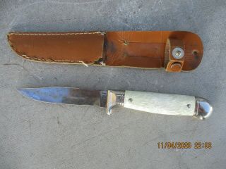 Vintage Imperial Providence Rhode Island Fixed Blade Knife With Sheath - Rare
