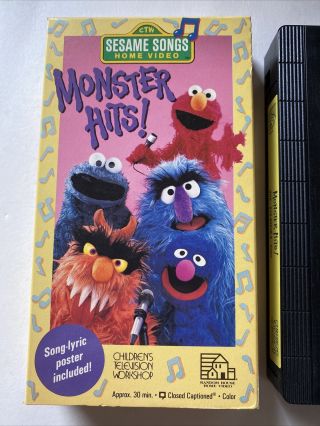 Sesame Songs : Monster Hits (1990) Sesame Street with Poster - RARE 3