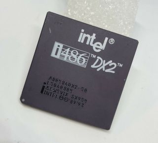 Intel 486 Dx2 50mhz A80486dx2 Sx954 I486 Cpu Processor Gold Vintage Rare Usa