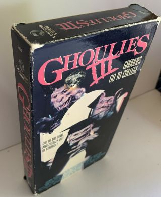 Ghoulies 3 Go To College Vhs Cult Horror Comedy Rare Oop Htf Vestron Video 80s