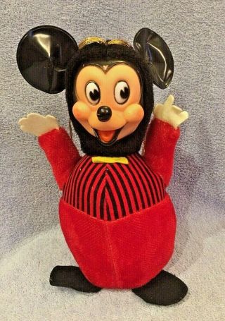 Vintage Gund Mfg.  Co.  Mickey Mouse Musical Roly - Poly Plush Doll “rare ” Disney