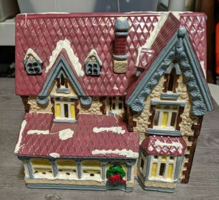Rare Vintage 1983 Dept 56 Holiday Christmas Snow Village Chateau Decoration