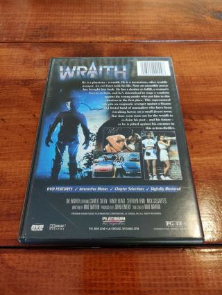 The Wraith DVD  Rare And OOP Horror/SciFi.  Charlie Sheen. 2
