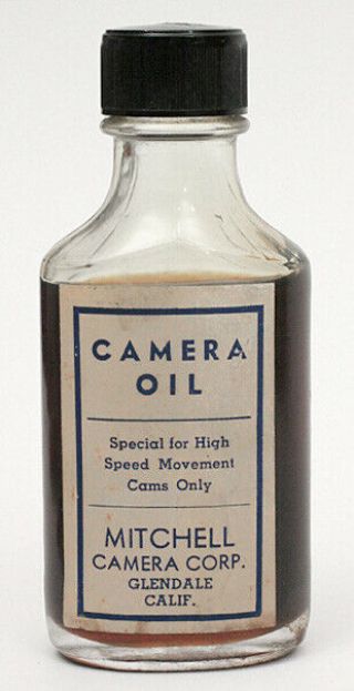 Rare Vintage Glass Bottle Mitchell Camera Oil Glendale Calif