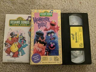 Sesame Songs : Monster Hits (1990) Sesame Street With Poster - Rare