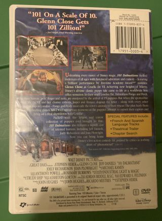 101 Dalmatians (DVD,  1998) Rare Widescreen Version Like 2